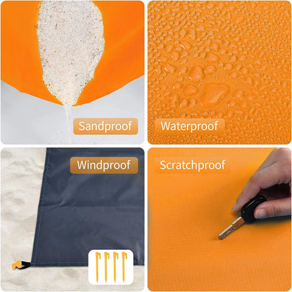 200 × 210 Vodotěsná kapesní plážová přikrývka skládací kempová matrace Portable Lightweight Mat Outdoor Picnic Mat Sand Beach Mat