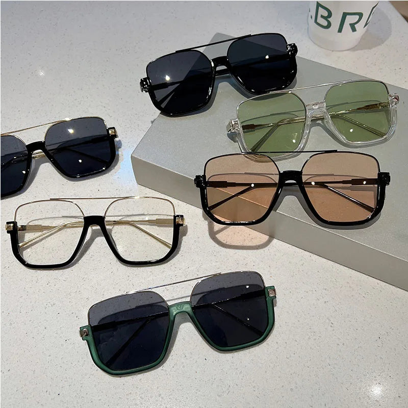 Óculos de sol de grandes dimensões kammpt de moda masculino mulher square square theyewear trendy ins popular design de marca uv400 óculos de sol