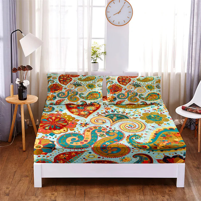 Ágyneműkészlet álom fogó felszerelt lapkészlet ágy szett matrac borító négy sarok elasztikus sáv nem csúszós ágynemű és párnahuzat