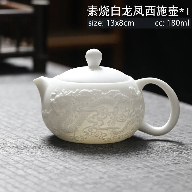 Boutique Ceramic High Capacity Gaiwan Handmade Three-dimensional Relief Tea Cup Chinese Tea Bowl Tea Set Accessories Master Cup