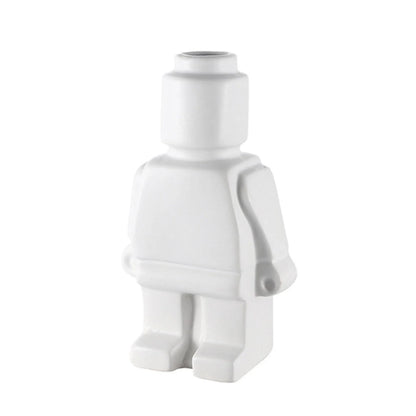 Minifigure Building Blocks Resin Robot Flower Vase Home Decoration Modern Home Interior Office Desk Decoration Pendants ваза 화병