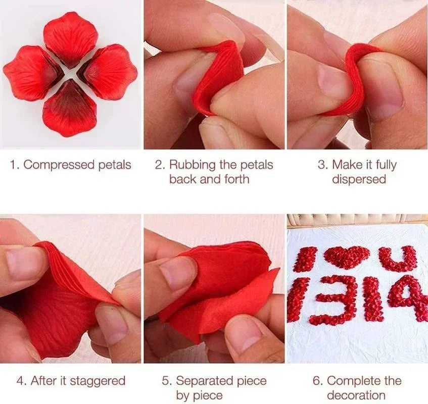 100-2000 copë petale artificiale të rreme të trëndafilave të kuq të kuq me trëndafila ari të kuq të kuq, lule petale për festa romantike favorizojnë dekorimin