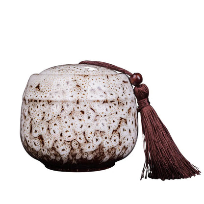 Ceramic tea can, small size, portable, kiln sealed can, household tea storage tank, powder medicine can tea tin Coffee can