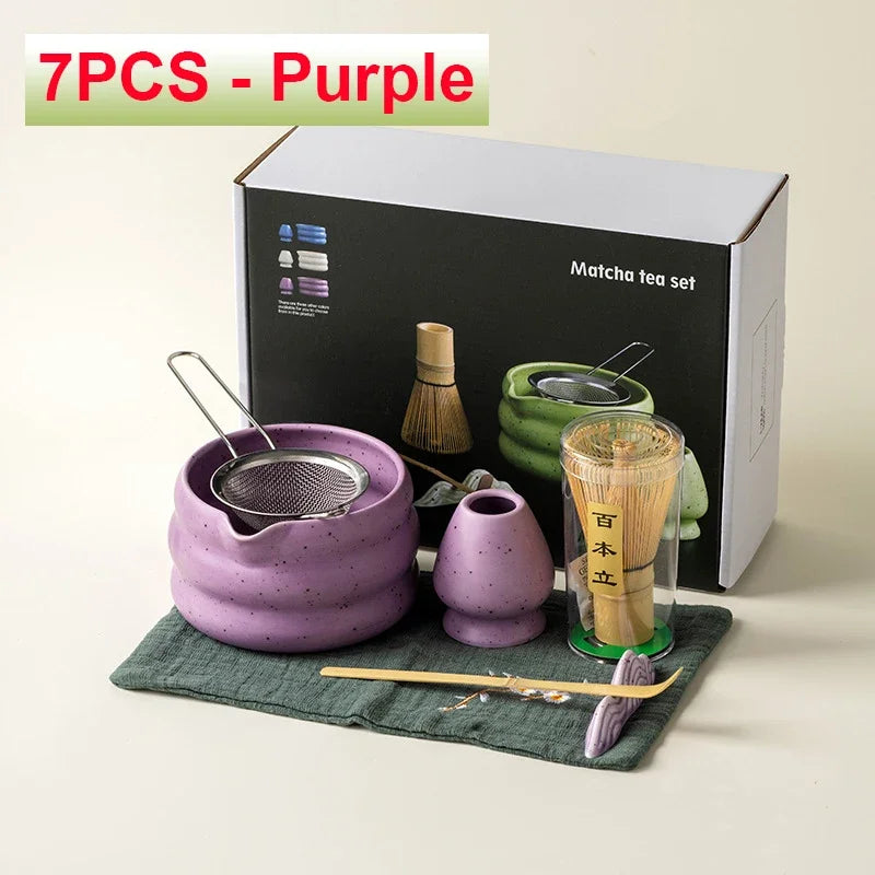 4/6PCS 7pcs Matcha White Tea Whisk Teaware Japanese Ceremony Bamboo Chasen Tea Tool Tea Brush Exquisite Matcha Kit for Teaset