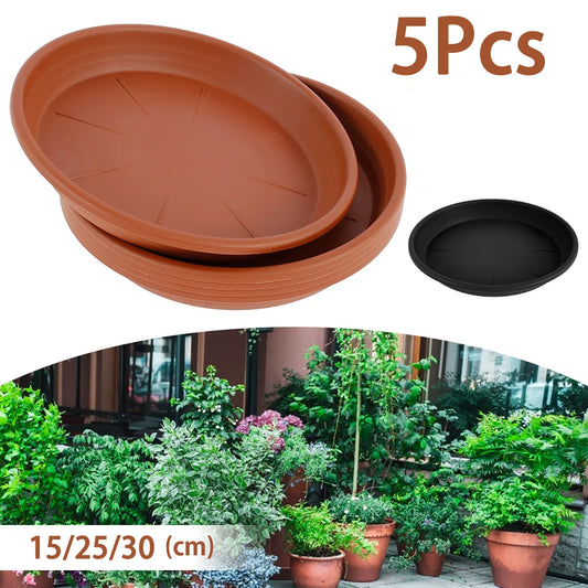 5pcs Plant Saucer Kit 6/8/12 Inch Round Dryp Drowable Tickere PP Plant Trays Flower Pot for innendørs utendørs hjemmehage forsyninger