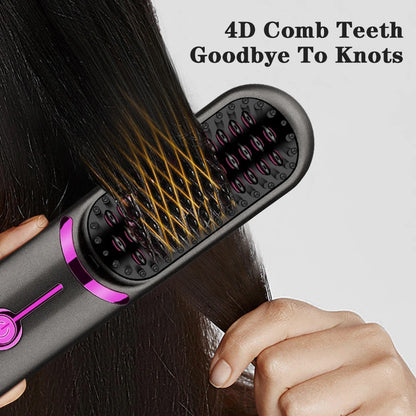 Elektrisches Haarbürsten schnurloses Haar Glätterer bürsten tragbares Glättungsbürste Negative Ionen Heiße Kamm -USB -Ladung