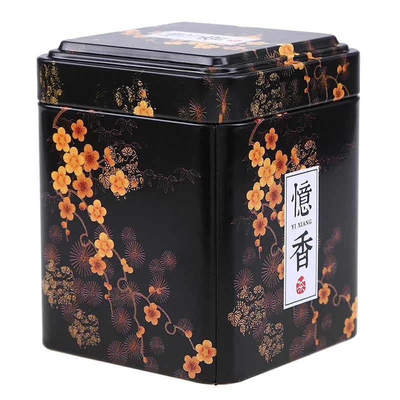 Mini Iron Tin Storage Box Tea Coffee Caddy Square Sealed Packaging Box Canister Vintage Tea Cans Kitchen Storage Container Jar