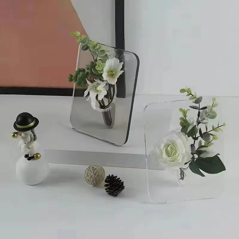 Creative Acrylic Flower Vase - Modern Art Decoration for Fresh/Dry Flowers, Home Office Table Centerpiece, Unique Flower Holder