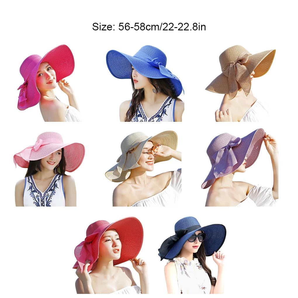 Chapéu do Sol das Mulheres com Big Brim - Proteção solar eficaz elegante e dobrável inovadora inovadora