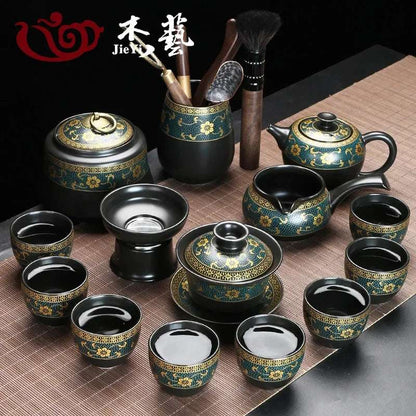 Upscale Tea Sets Ceramic Kung Fu Teaset Teacup Porcelain Service Gaiwan Tea Cups Mug of Tea Ceremony Teapot