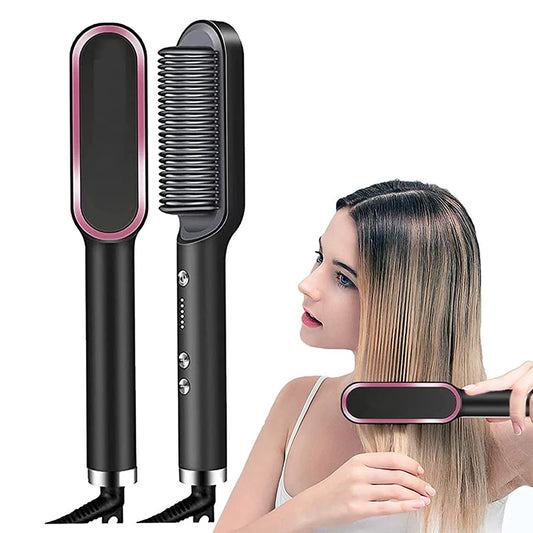 2-in-1 Lazy Hair Slagerer Multi Functional RightEner Comb Negative Ion Anti Scald Styling Tool Brush