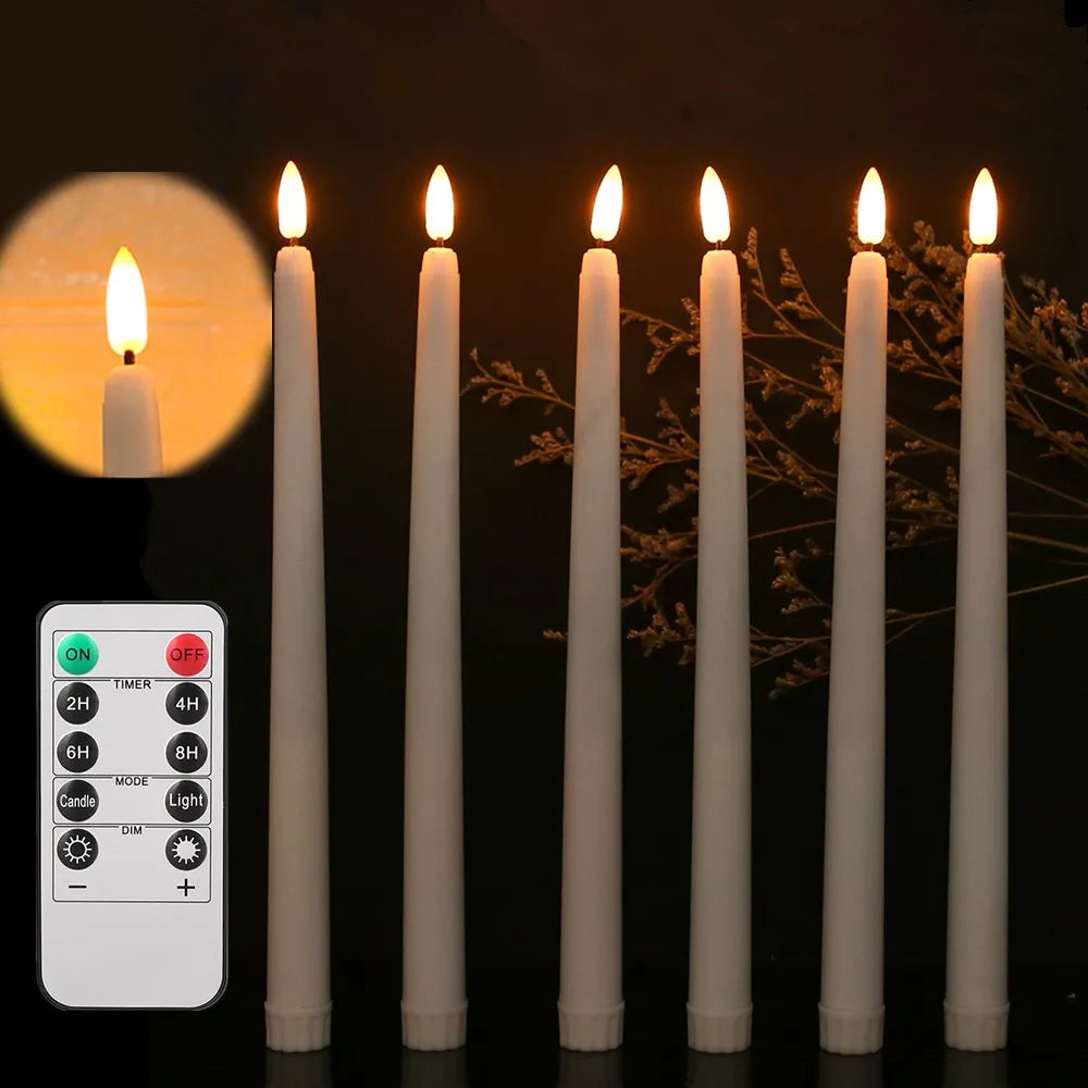 LED plamene konusne svijeće 6,5/11 "baterija s lažnim treperanim svijećnjacima Električna dugačka svijeća za dekor vjenčanja