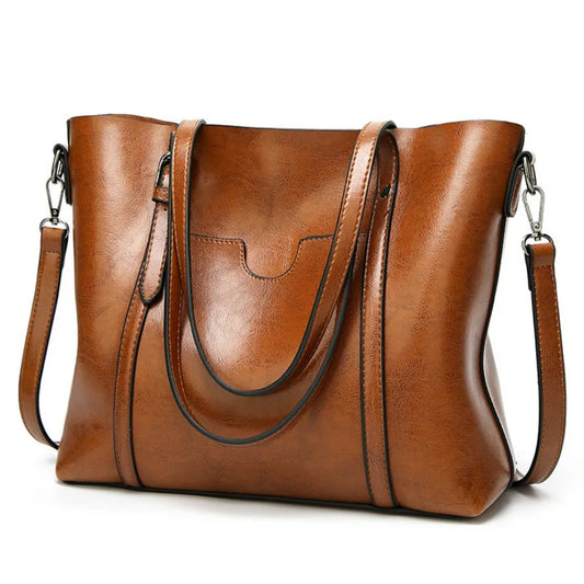 Ramenní tašky pro ženy olejové voskové kožené kabelky Tote Crossbody Bag Vintage Satchels Dámské tašky návrhářské kabelky Vysoká kvalita