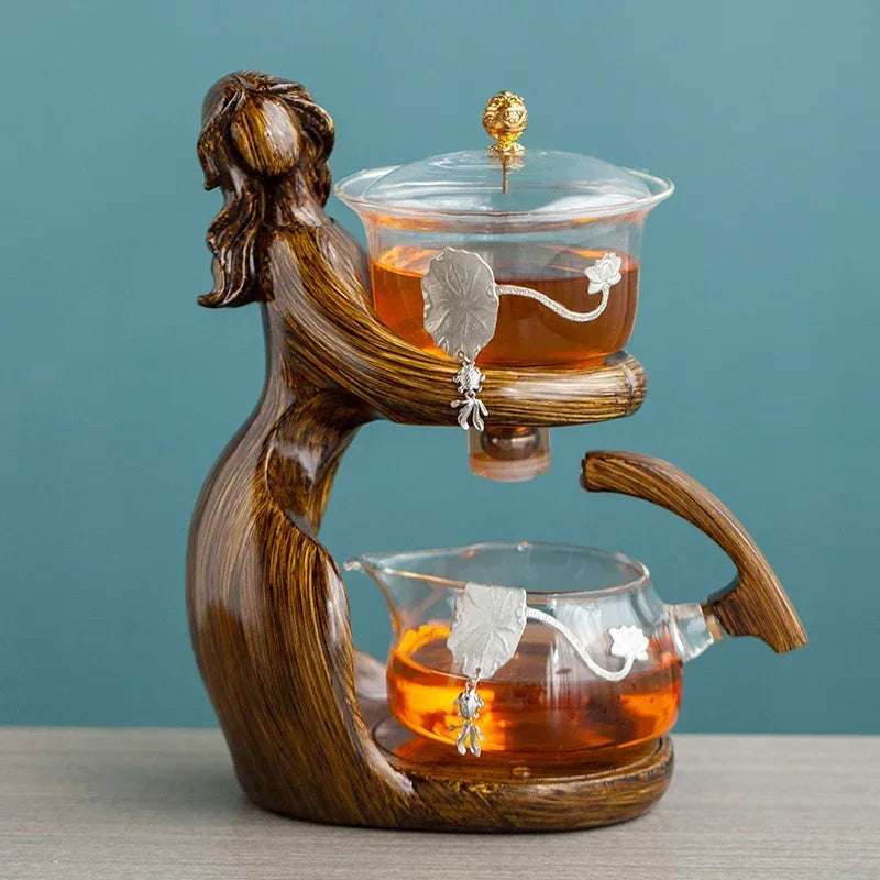 Heat-resistant Glass Teapot Holder Base Tea infusers Tea Ware Automatic Tea Set  Making  Kungfu Teapot