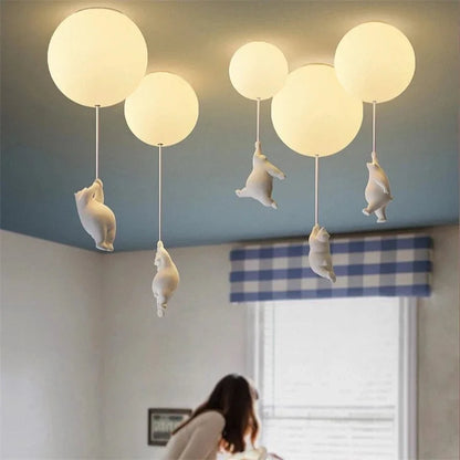 Kids Hanging lamp Cartoon Bear Pendant Lights for  Rooms Bedroom Lamp Children's Room Decor LED