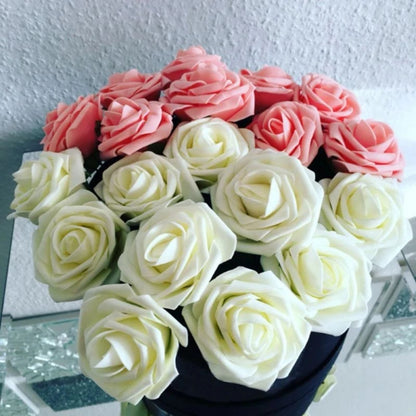 10/20/30 Hlavy 8 cm Umělé PE pěny růžové květiny Bride Bouquet Flower pro svatební párty Dekorativní zápisníku DIY FLITOR