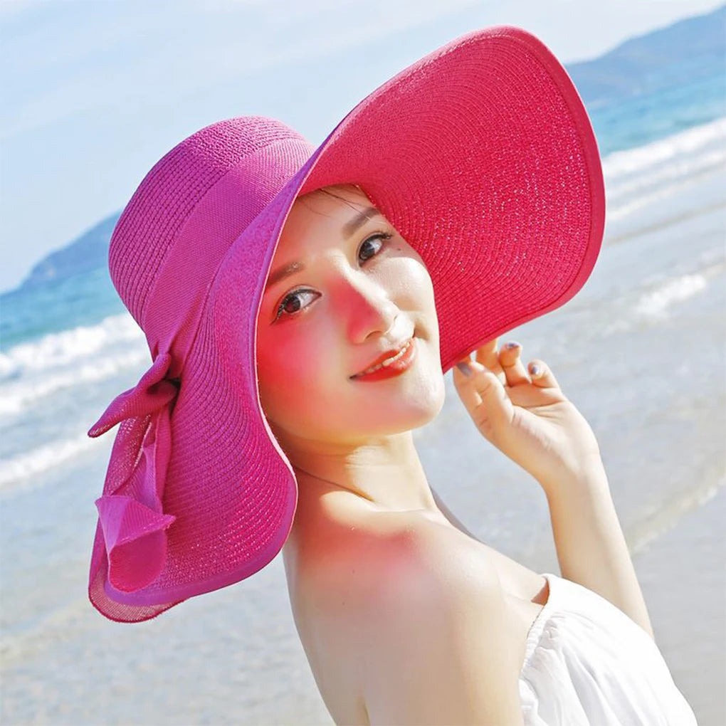 Dámský sluneční klobouk s velkým okrajem - stylový a skládací efektivní ochrana před sluncem inovativní inovativní