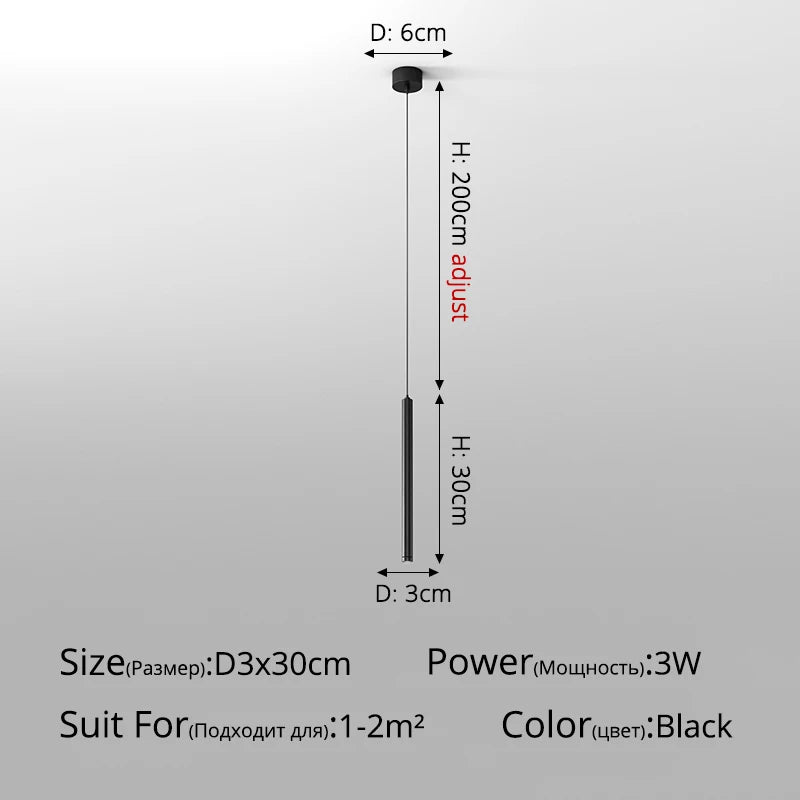 Dimming Simple Black White New LED Modern Pendant Lights Living Study Dining Room Bedroom Bedside Bar Loft Lamps Indoor Lighting