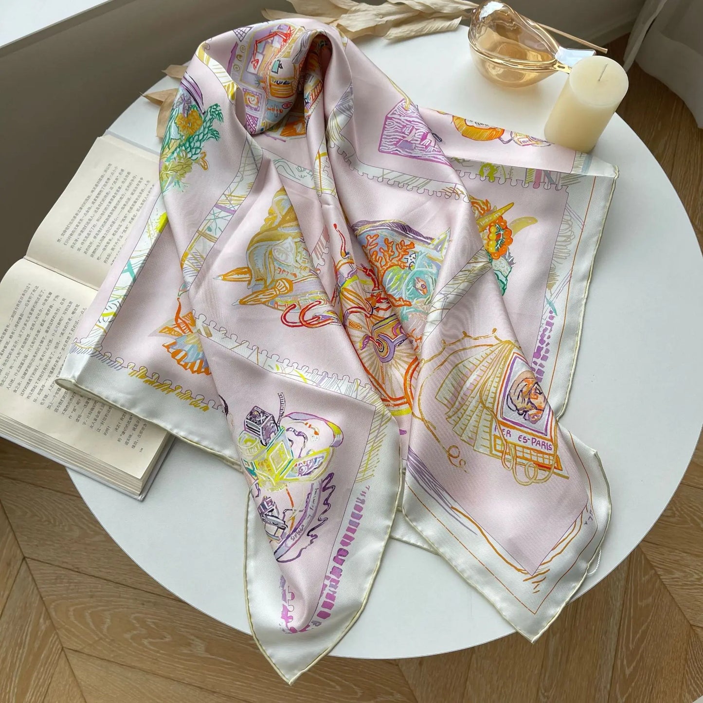 2023 Air-Mez Brand H ** Luxury Women Silk Twill tørklæder Lady Silk Fashion Shawl Chevaloscope Silk Square Brand Foulard Gift