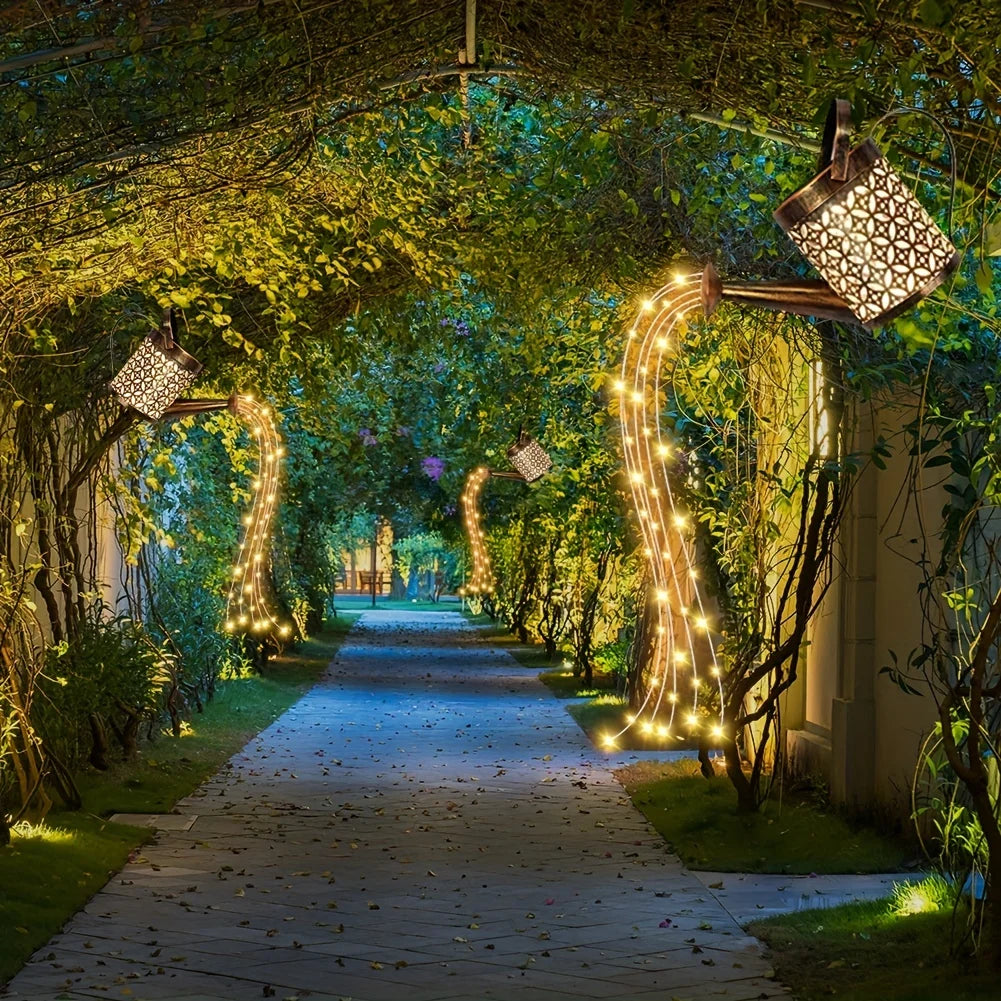 L'arrosage solaire extérieur peut léger étoile du jardin de douche art LED String Light Pathway Patio suspendu Lantern Kettle Lampe décorative