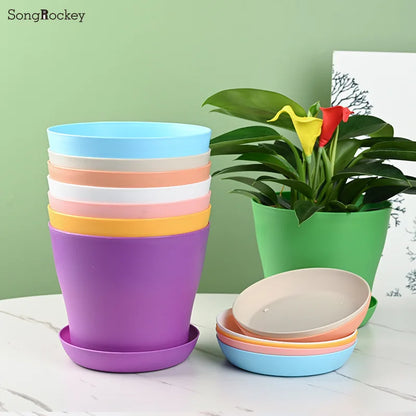 5Size Blumentopf Round Pflanzer Süßigkeiten Farbe Mini Vase für Sukkulenten Home Office Decor Planting Supplies Hochqualität