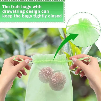 50 copë për pako me gojë organza tërheqëse kopshti i kopshtit prova e shpendëve neto mbrojtje frutash qese meshte mesh çantë frutash