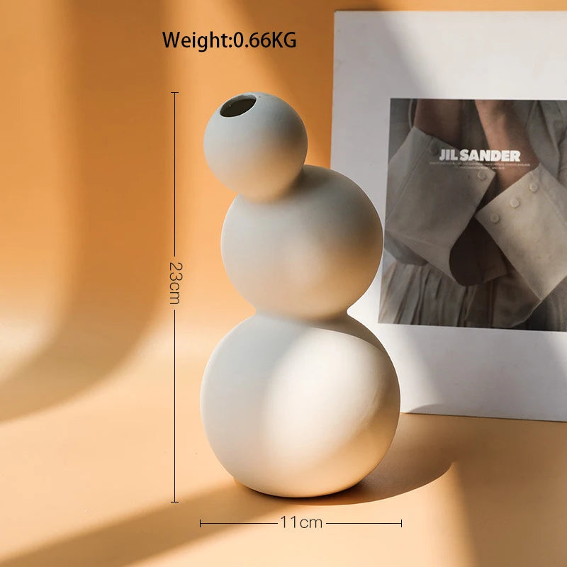 Nordic White Vases Living Room  Home Decor Room Decor Pottery And Porcelain Vases For Artificial Flowers Decorative Figurines