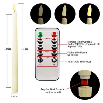 LED FLAILION FLICKERING Taper Candles 3D Wick Candles Lamp med fjernkontroll te lys Bryllupsinnredning Batteridrevet