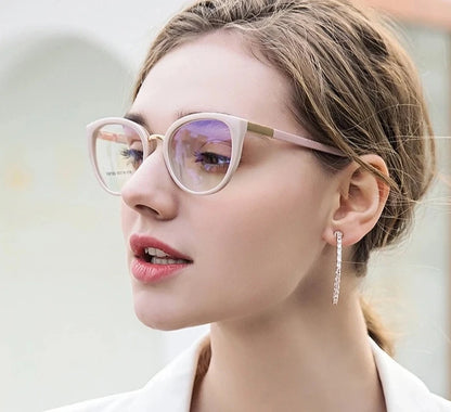 Firada Fashion Eyewear Retro Cat Eyegilass Women's 2023 Anti Sininen valon optinen reseptilasit Runko naisille 87003