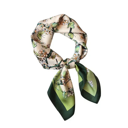 Écharpe carrée 2023 Châle de soie de luxe pour femmes Satin Hijab Fashion Wraps Neckerchief Feme Hair Bands Ribbon Bandband Bandana