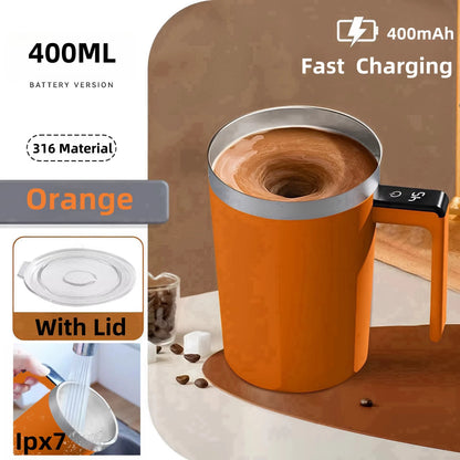 380ML Mini Electric Coffee Self Mixing Mug IP67 Waterproof Food Safe Coffee Mug USB Rechargeable Automatic Magnetic Cup For Tea