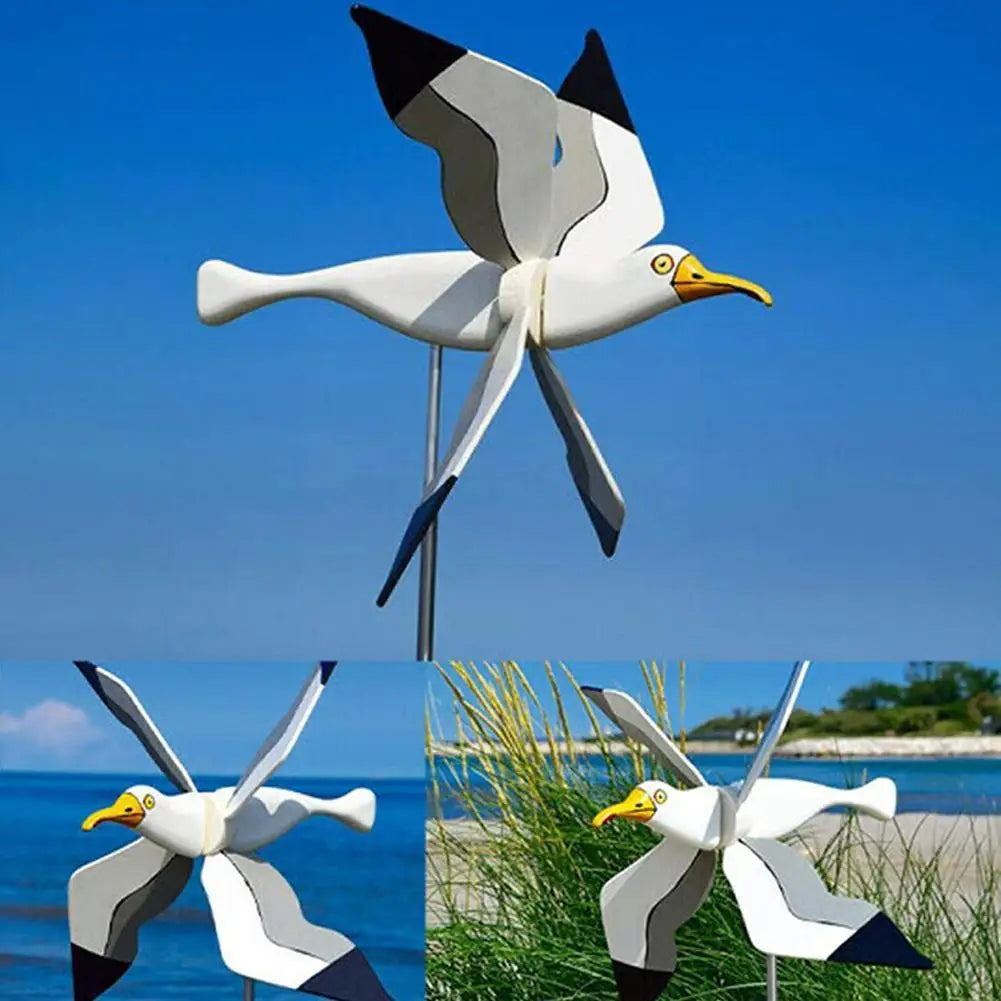 1 pcs קישוטי טחנת רוח שחף סדרת ציפורים מעופפת מטחנות רוח לטחנת רוח לעיצוב גן סכומי רוח ספינרים גן פטי S0R1