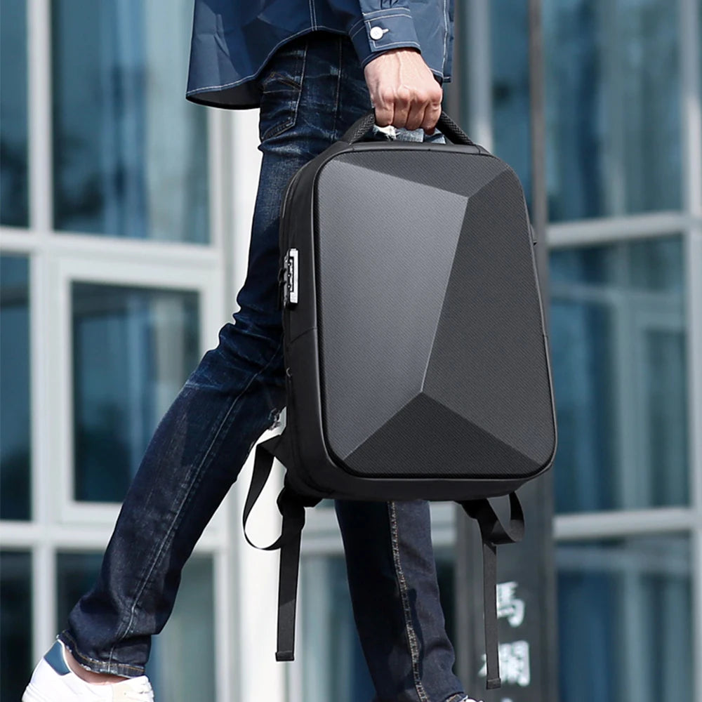 Rozšiřitelný cestovní notebook batoh muži se hodí 15,6 palce vodotěsný anti-thef obchodní taška USB nabíjení tvrdý pouzdro mochilas de hombre