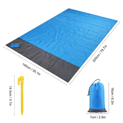 2 x 2,1m / 2 x 1,4m cobertor de praia à prova d'água ao ar livre portátil piquenique tapete de camping colchão de colchão multifuncional cobertor