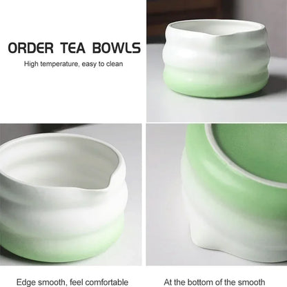 2 Pieces Traditional Japanese Matcha Bowl and Whisk Holder Tea Bowl with Pouring Spout for Office Table Tea Ceremony Party Gift