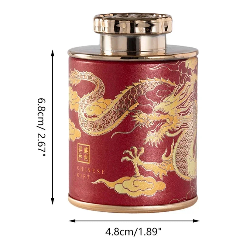 Portable Sealed Cans Dragon Print Mini Tea Canister Home  Packaging Box Travel Tea Paper Storage Canisters Empty Can