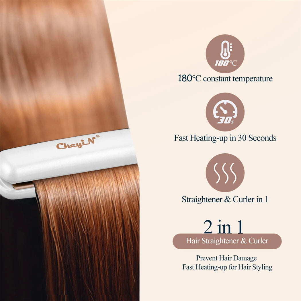 Ckeyin 20mm Professional 2 in 1 Haarglätter Mini Haar Locken thermostatisch Schneller Hitze flachem Eisen Curling Eisen Waverplatte