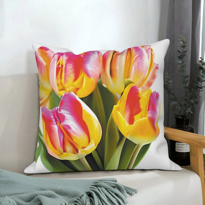 Růžový tulip květinový házení polštář kryt dekorace obývacího pokoje Polštář Polštář domácí výzdoba