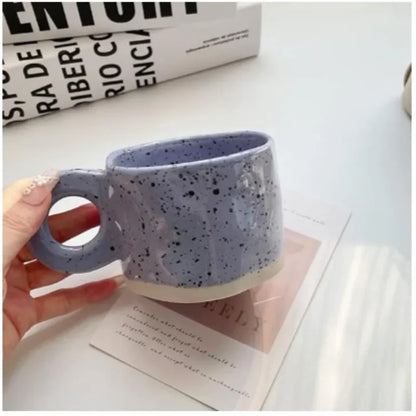 Ceramic Mug 250ml Ring Handl Coffee Milk Modern Print Porcelain Mug Handmade Ceramic Hot Chocolate Cup Couple Handgrip Cups