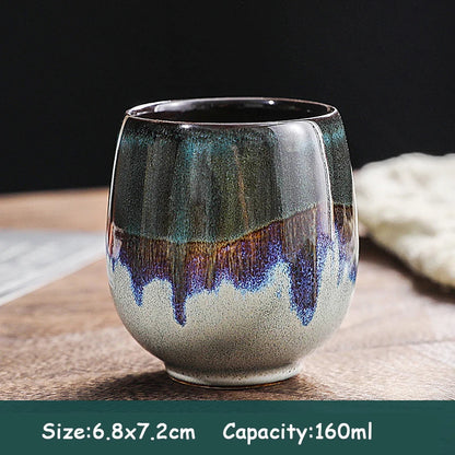 85/160ML Japanese Style Teacup Water Cup Stoneware Ceramic Coffee Cups Kiln Change Kungfu Teacup Beer Tea Mug Cuisine Drinkware