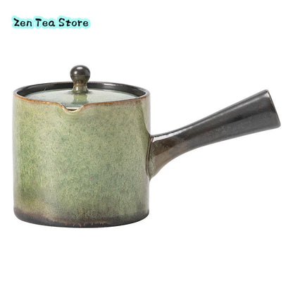 Kiln Change Retro Side Pot Ceramic Teapot Tea Water Separation Chinese Kung Fu Tea Set Home Guest Anti-ironing Single Pot
