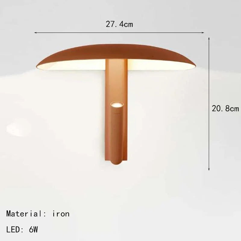 Spanish Designer Dining Room Aisle Corridor Minimalist Creative Mushroom Umbrella Shaped LED Rotating Wall Lamp Home Decor