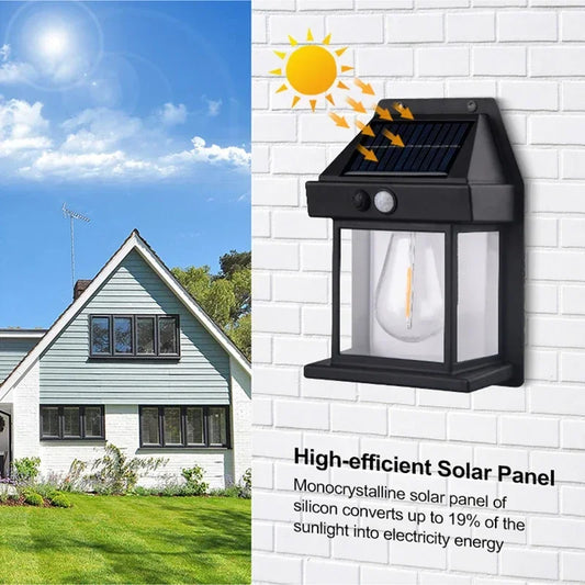Solar-Wandleuchte für den Außenbereich, wasserdicht, Wolfram-Glühlampe, Induktionslampe, Haushaltsleuchte, Garten-Wandleuchte