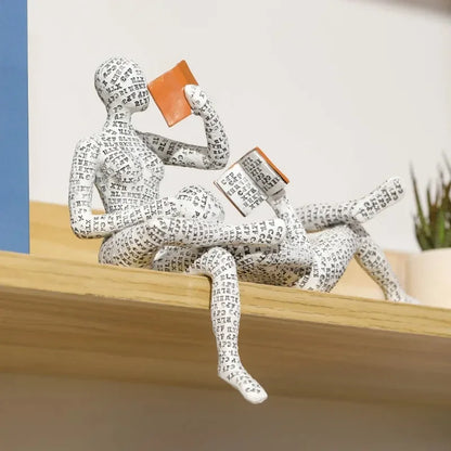 Nordic Modern Reading Woman Statue Modern And Simple Living Room Decorative Ornaments  Resin Crafts, Tabletop Sculpture