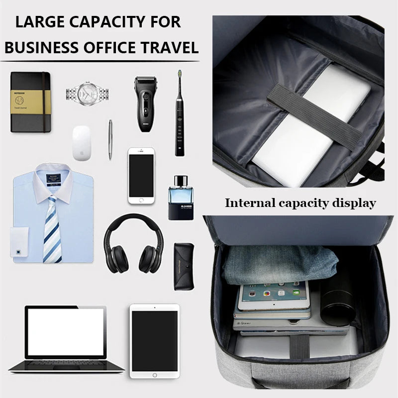 Ushtrues i papërshkueshëm nga uji i biznesit Men Backpacks USB School Schools 15,6 inç Bagazina me kapacitete të mëdha për burra çanta të paketave.