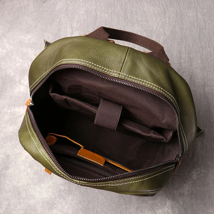 Vintage skutečná kožená pánský batoh První vrstva Cowhide Travel Backpack Leisure College School Bag Man Satchel Bag LeathFocus