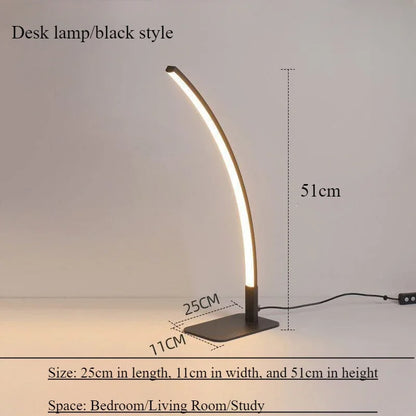 SANDYHA Nordic LED Floor Lamps for Living Room Half Moon Arc Design Light Fixture Bedroom Bedside Table Lighting Home Decoration