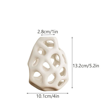 CAPIRON Hollow Out Ceramic Vase White Black Nordic Classical Aesthetics Office Home Living Room Interior Decoration Acessories