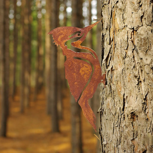 Rusty Metal Bird Silhouettes Ogrodowe Wystrój Woodpecker Robin Country Yard Stake Projekt sztuki
