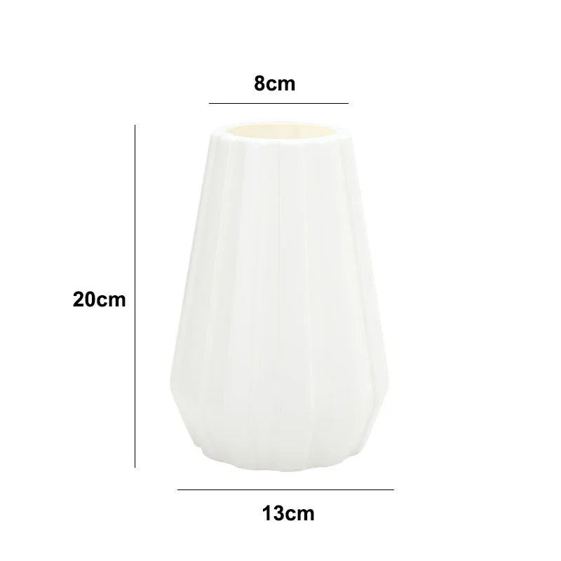 Morandi Plastic Vase Living Room Decoration Ornaments Modern Origami Plastic Vases for Flower Arrangements Home Decoration